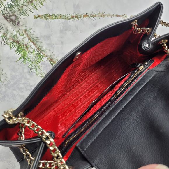 Love Moschino Black Heart Love Script Tote with Chain - Picture 8 of 16